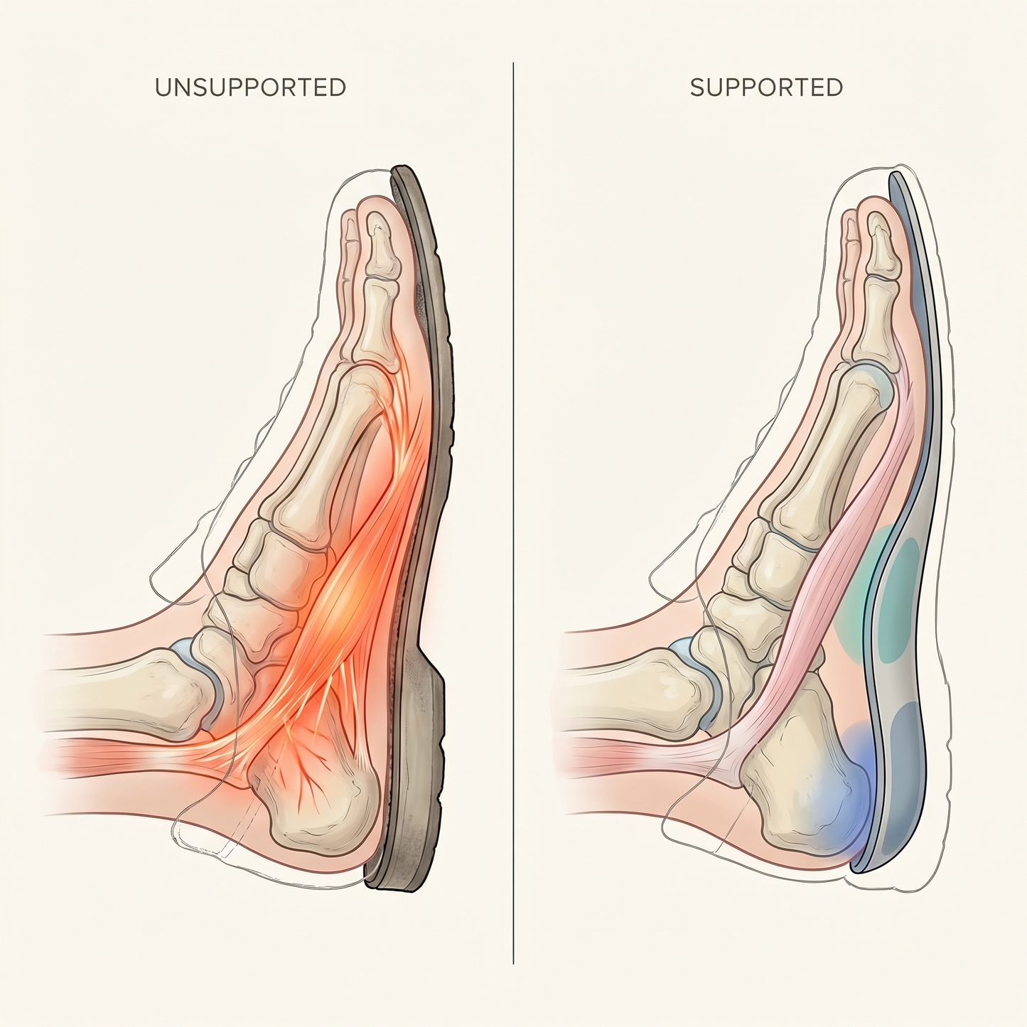 3-Zone Plantar Fasciitis Support Insoles